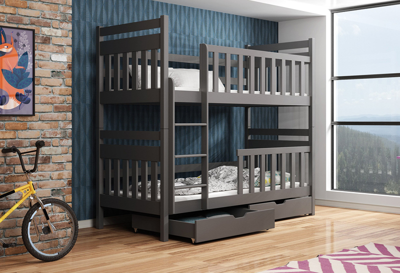 Graphite R Nm Wooden Bunk Bed Monika With Storage Contemporary by Arte