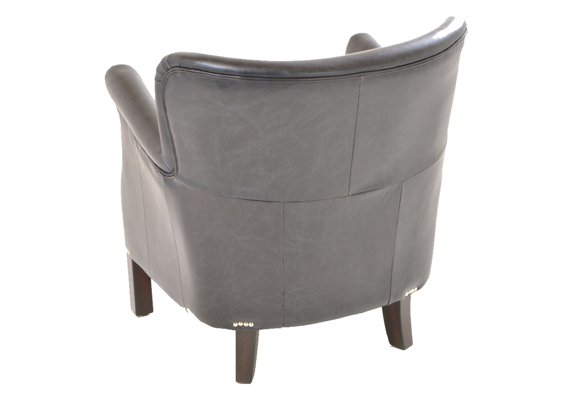 Vintage Black Leather Club Chair Contemporary by Ancient Mariner