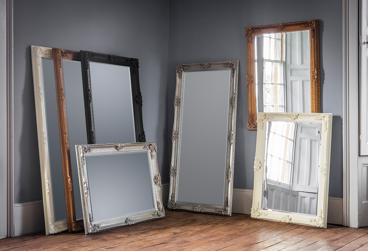 Abbey Leaner Mirror Gold Contemporary by Gallery Direct REVEAL