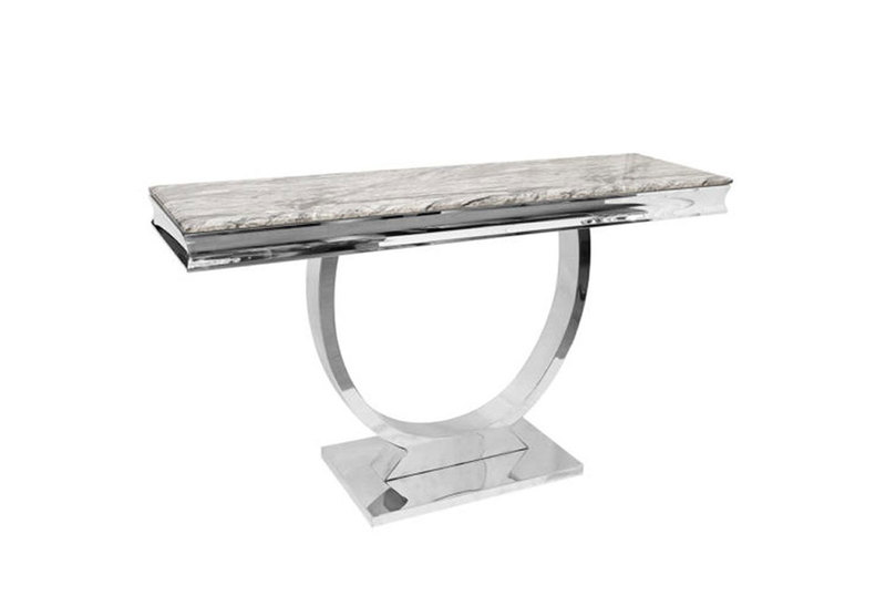 Arianna Console Table With Light Grey Marble Top Contemporary by