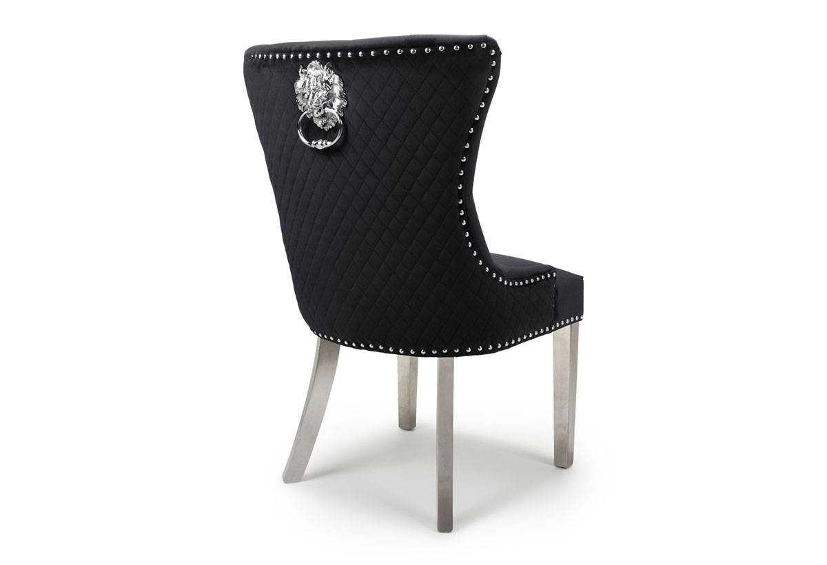 Lionhead Ring Back Brushed Velvet Light Black Accent Chair Contemporary