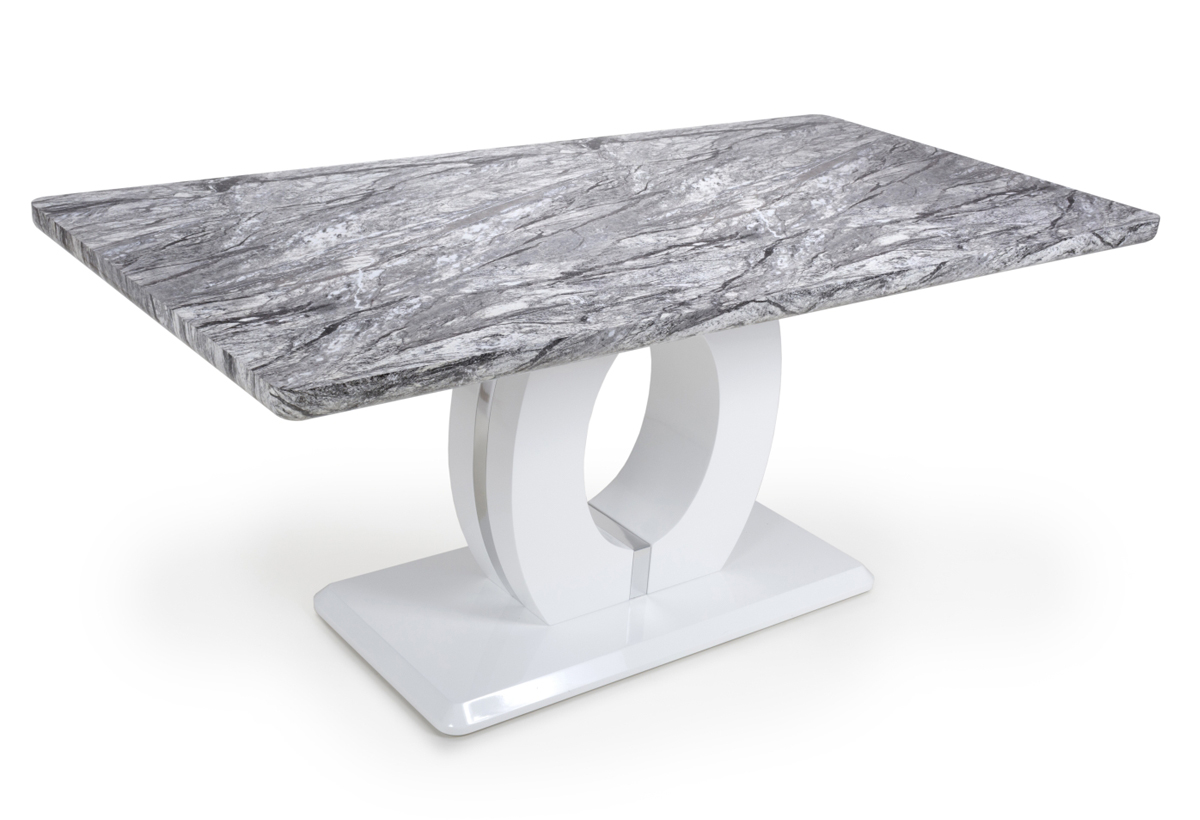 Neptune Large Marble Effect Top Dining Table Contemporary by Shankar